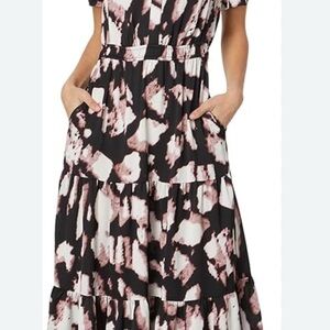 NIC+ZOE Pink and Black Abstract Maxi Dress
